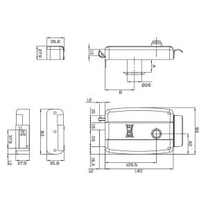 Kale 157EL Silindirli Elektrikli Kilit Kapı Otomatı 52 mm - Nikel