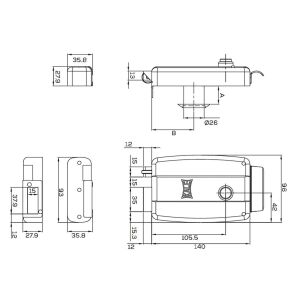Kale 157EL Silindirli Elektrikli Kilit Kapı Otomatı 52 mm - Nikel