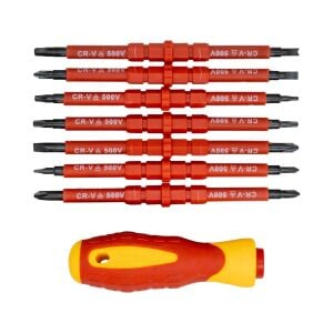 6041 Düz Yıldız Torx Değişken Uçlu İzoleli Tornavida Takımı 7 Parça