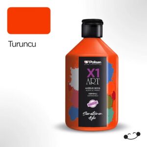 Polisan X1ART Vernikli Hobi Boyası 500ml - Turuncu