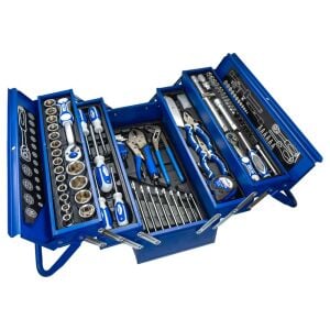 6390 Katlanır 5 Gözlü Dolu Metal Takım Çantası - 81 Parça