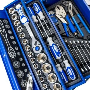 6390 Katlanır 5 Gözlü Dolu Metal Takım Çantası - 81 Parça