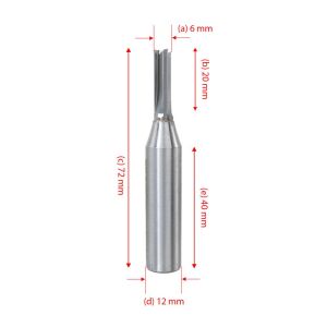 Titi 5535 Turbo Elmas Düz Kesim Karbürü 6mm Z3 (Sap:12mm)