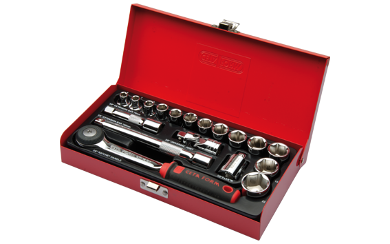CETA FORM C10-18MH4 Metal Kutulu Lokma Takımı 3/8'' 6 Köşe - 18 Parça