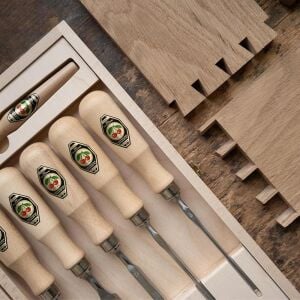 Kirschen 1107001 Ahşap Kutulu Dowtail Düz Iskarpela Takımı 6 Parça