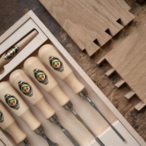 Kirschen 1107001 Ahşap Kutulu Dowtail Düz Iskarpela Takımı 6 Parça