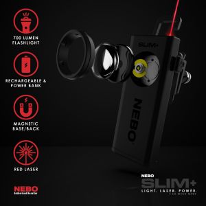 Nebo 6859 Slim+ 700 Lümen Lazerli, Powerbank, Şarjlı LED Fener