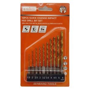 1/4'' Bits Saplı HSS Matkap Uçu Seti 10 Parça
