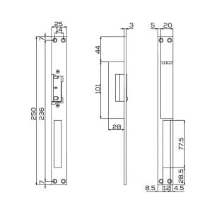 Kale KD012/10-211 Elektrikli Kapı Karşılığı (Paslanmaz Aynalı)