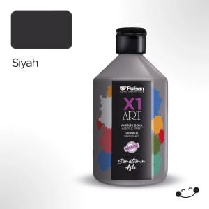 Polisan X1ART Vernikli Hobi Boyası 500ml - Siyah