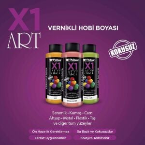 Polisan X1ART Vernikli Hobi Boyası 500ml - Bayrak Kırmızı