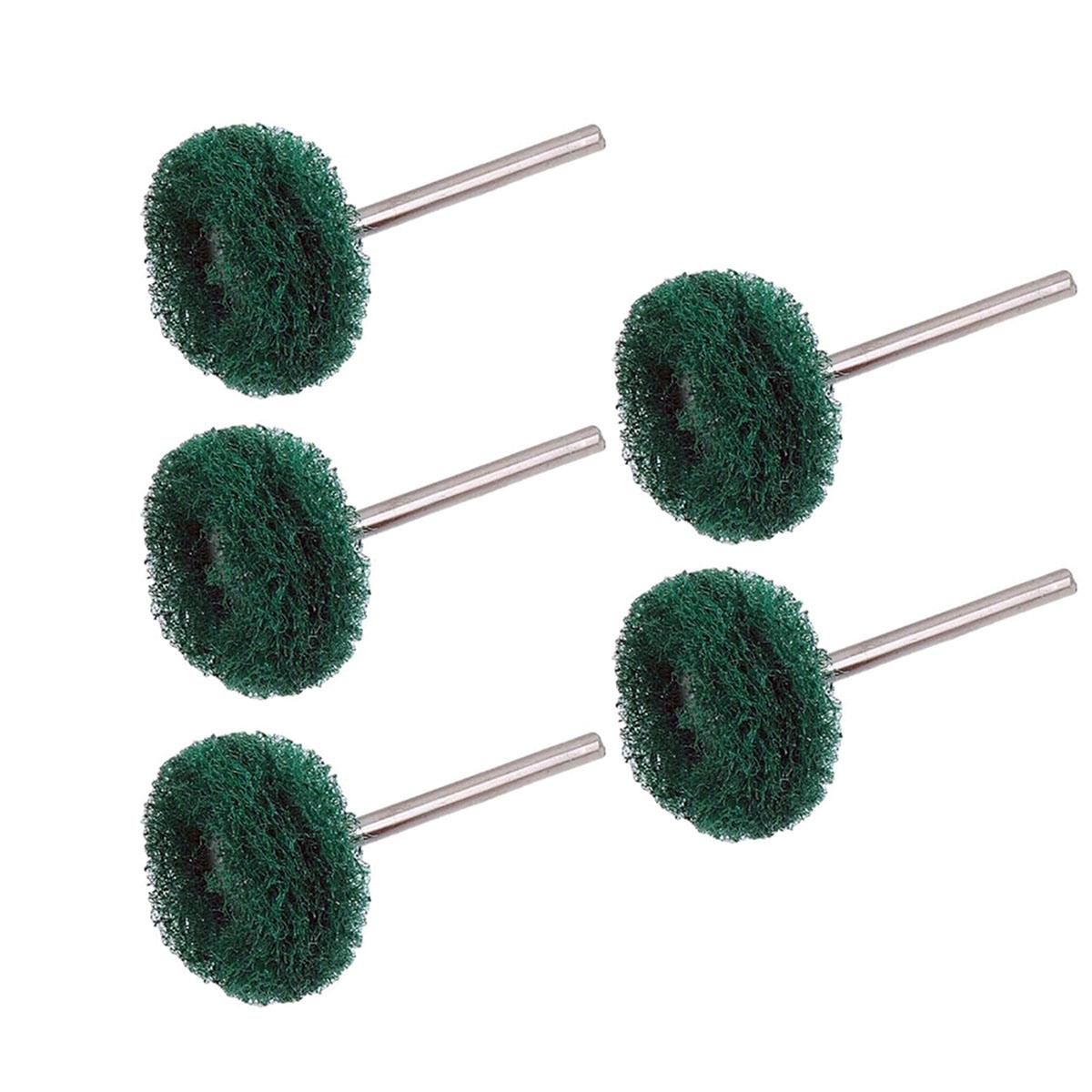 6205X5 5'li Paket Pimli Aşındırıcı Temizleme Polisaj Keçe 25mm - Yeşil 180 Kum