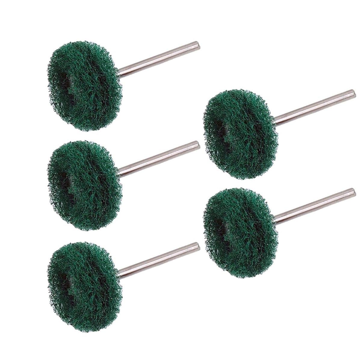 6205X5 5'li Paket Pimli Aşındırıcı Temizleme Polisaj Keçe 25mm - Yeşil 180 Kum