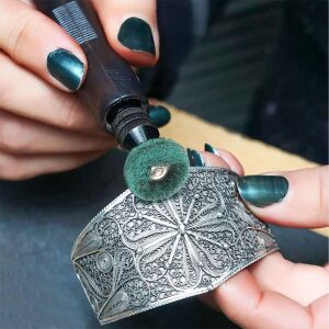 6205X5 5'li Paket Pimli Aşındırıcı Temizleme Polisaj Keçe 25mm - Yeşil 180 Kum