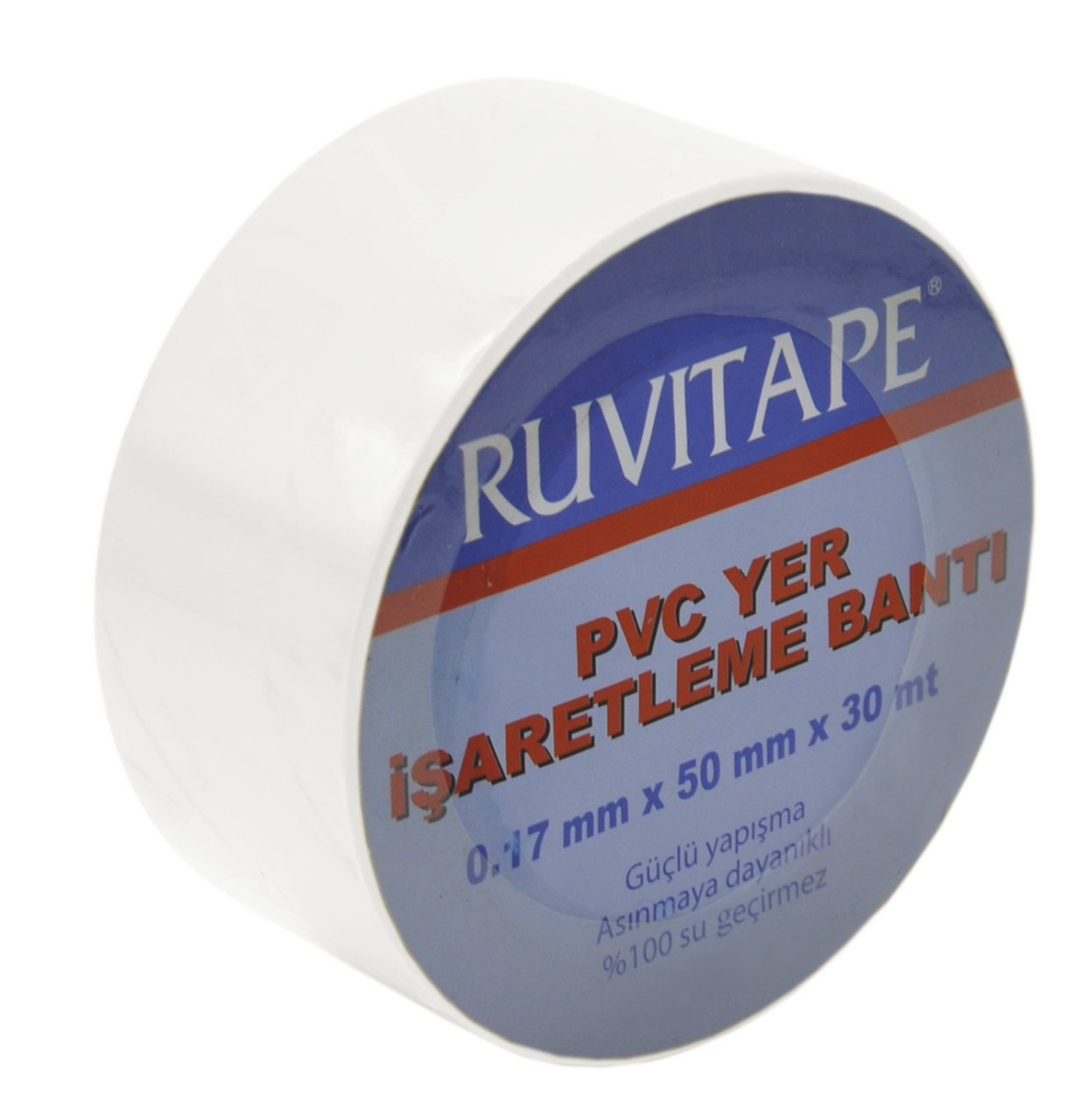 RUVITAPE Pvc Yer İşaretleme Bandı Beyaz 50 mm x 30 m