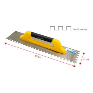 Dekor 434 Plastik Saplı Kare Dişli Seramik Malası 50 cm (Diş:10x10)