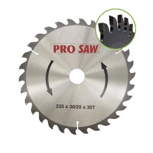 PRO-SAW PS51229 Ahşap Sunta Daire Testere Bıçağı 235 mm 30 Diş