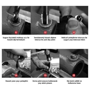 6394 Helicoil Seti Vida Diş Tamir Takımı 131 Parça (Plastik Kutu)