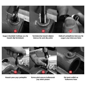 6394 Helicoil Seti Vida Diş Tamir Takımı 131 Parça (Plastik Kutu)