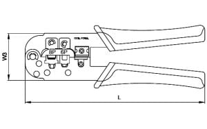 CETA FORM E69-T046 Jak Sıkma Pensesi (Telefon/Data) 190 mm 6-8 Pin