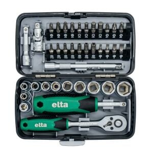 Elta 1/4'' Altıköşe Cırcırlı Lokma Anahtar ve Bits Uç Seti 38 Parça
