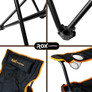 Rox Camping 0315 Katlanır Kamp Sandalyesi - Siyah