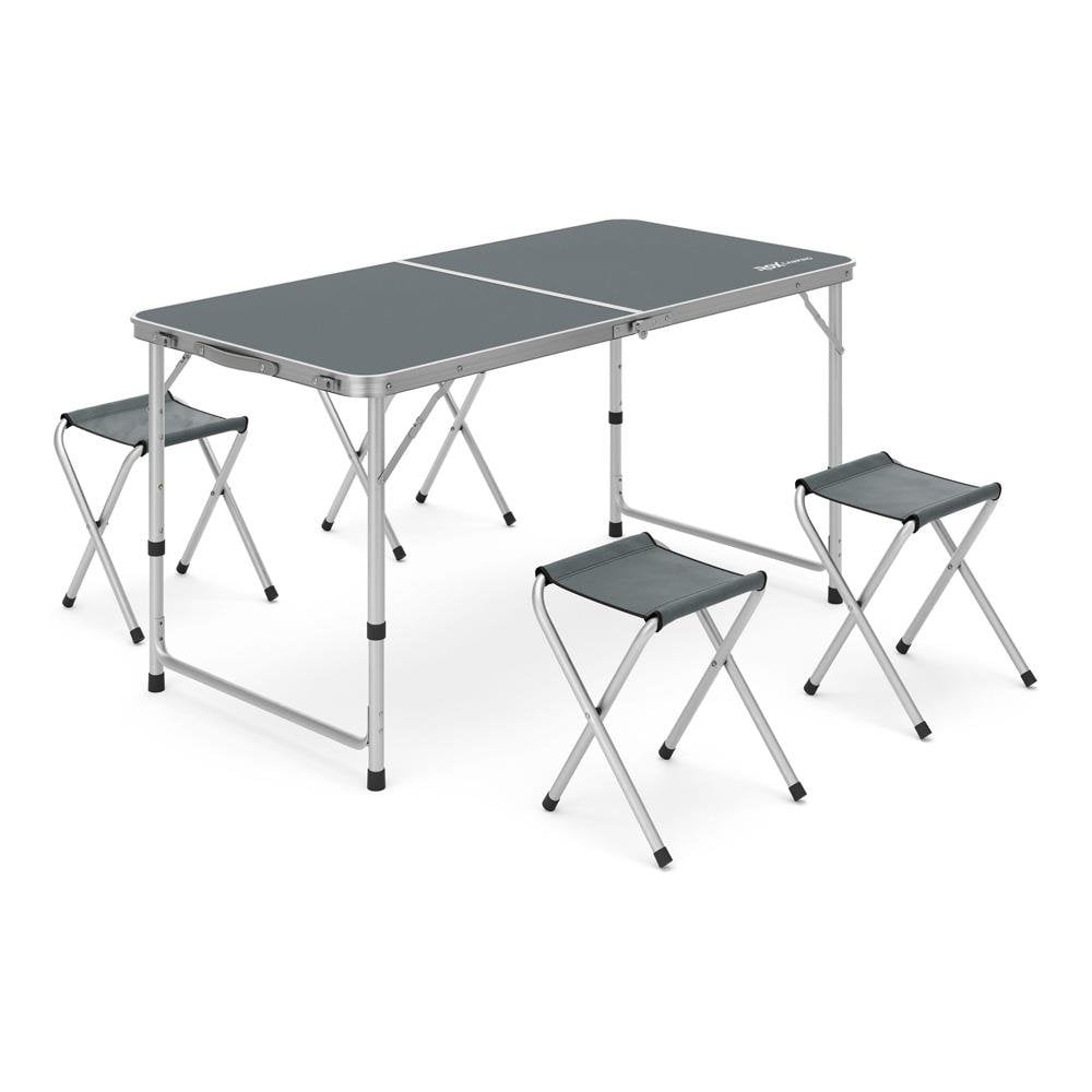 Rox Camping 0313 Tabureli Yükseklik Ayarlı Katlanır Kamp Masası Seti