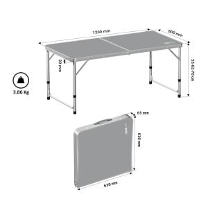 Rox Camping 0311 Yükseklik Ayarlı Katlanır Kamp Masası 120x60 cm