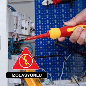 6047 Düz Yıldız Torx Değişken Uçlu İzoleli Tornavida Takımı 7 Parça