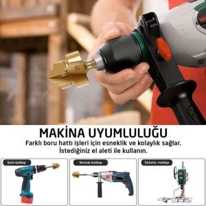 6414 Bits Saplı PPRC PVC Plastik Boru Genişletme Havşa Seti 3 Parça