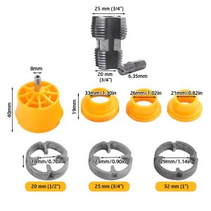 6425 PVC PPRC Boru İçin İç ve Dış Diş Açma Aparatı Seti 9 Parça