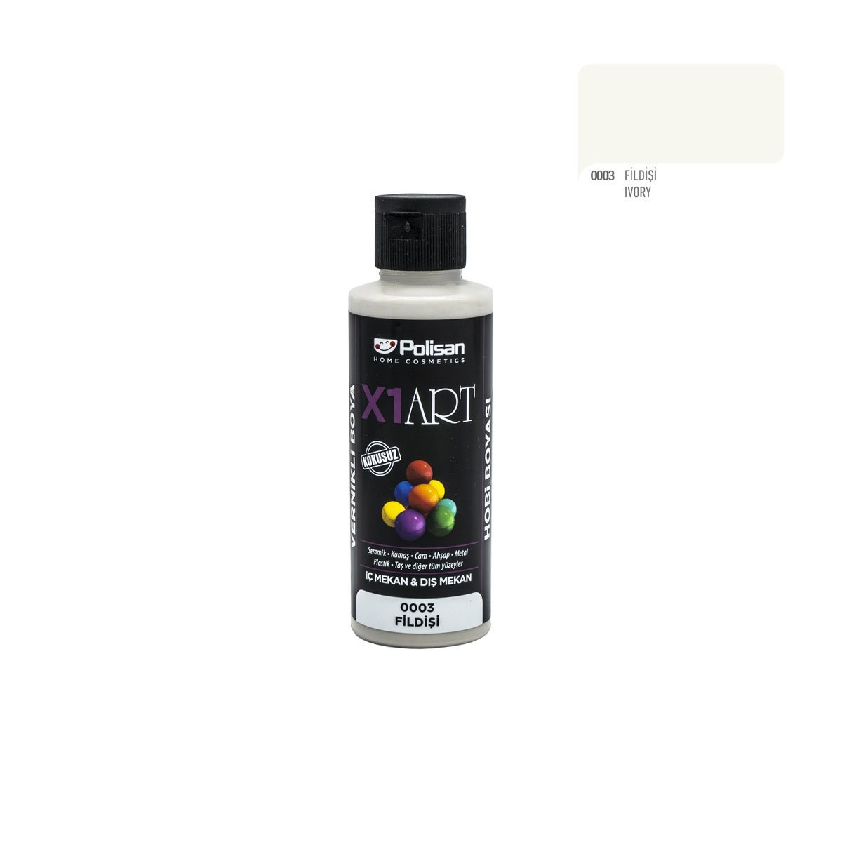 Polisan X1ART Vernikli Hobi Boyası 120ml - Fildişi