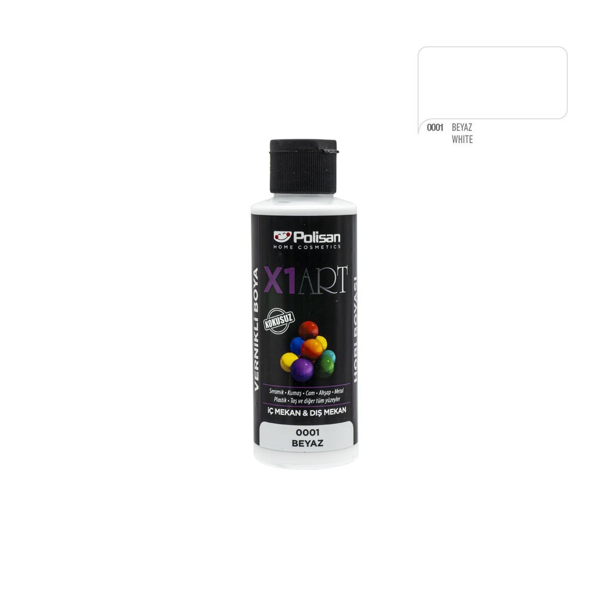 Polisan X1ART Vernikli Hobi Boyası 120ml - Beyaz