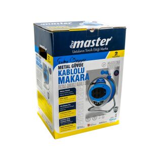 Master 505421 Extra Metal Gövde Makaralı Kablo 3x2.5mm 30 Metre