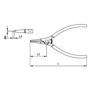 Ceta Form E65-44-0180 Dış Segman Pensesi 180 mm (Düz Uçlu-Yaylı)