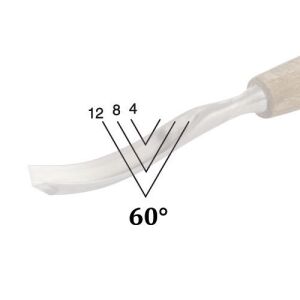 NAREX 826808 Profi Ahşap Oyma 60° Düz V Iskarpela Profile 41 8 mm