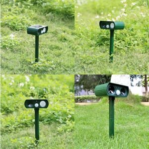 6415 Ultrasonik Güneş Enerjili Kedi Köpek Yabani Hayvan Kovucu