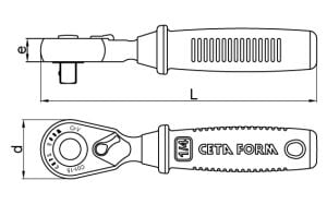 CETA FORM C01-15 1/4'' Mini Cırcır Kolu
