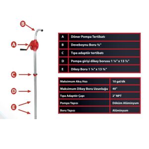 Hegi 850000020 Varil Pompası Döküm Gövde Yağ Mazot Transfer