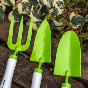 Gardenwind P2262003 Yeşil 3lü Bahçe Seti, Dar/Geniş Kürek, Dirgen