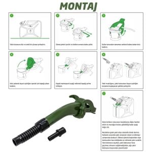 Valpro Üniversal Metal Yakıt Bidon Ucu Esnek Plastik Ağızlı