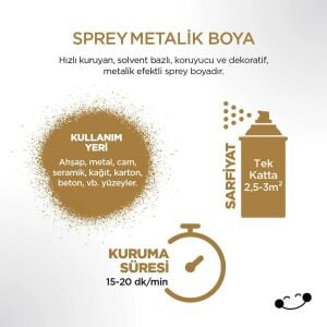 Polisan P7348 Metalik Sprey Boya 400 ml - Altın