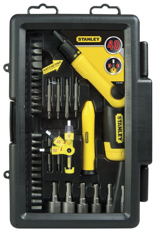 STANLEY 063038 Cırcır Saplı Pistol Tornavida Seti 40 Par