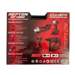 Repton RP1380 Kömürsüz Akülü Alet Seti 20V 5Ah 8 Parça