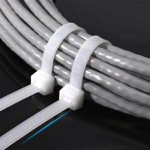 Master 505359 Plastik Kablo Bağı Cırt Kelepçe 4.8X250 mm Beyaz (100 Adet)