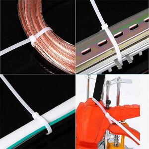 Master 505358 Plastik Kablo Bağı Cırt Kelepçe 4.8X200 mm Beyaz (100 Adet)