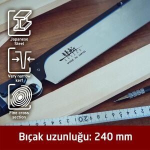 Suizan Dozuki Dovetail Cross-Cut Katlanır Japon Testeresi 24 cm