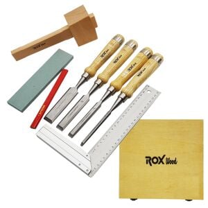 ROX Wood Iskarpela Seti 8 Parça Ahşap Kutulu