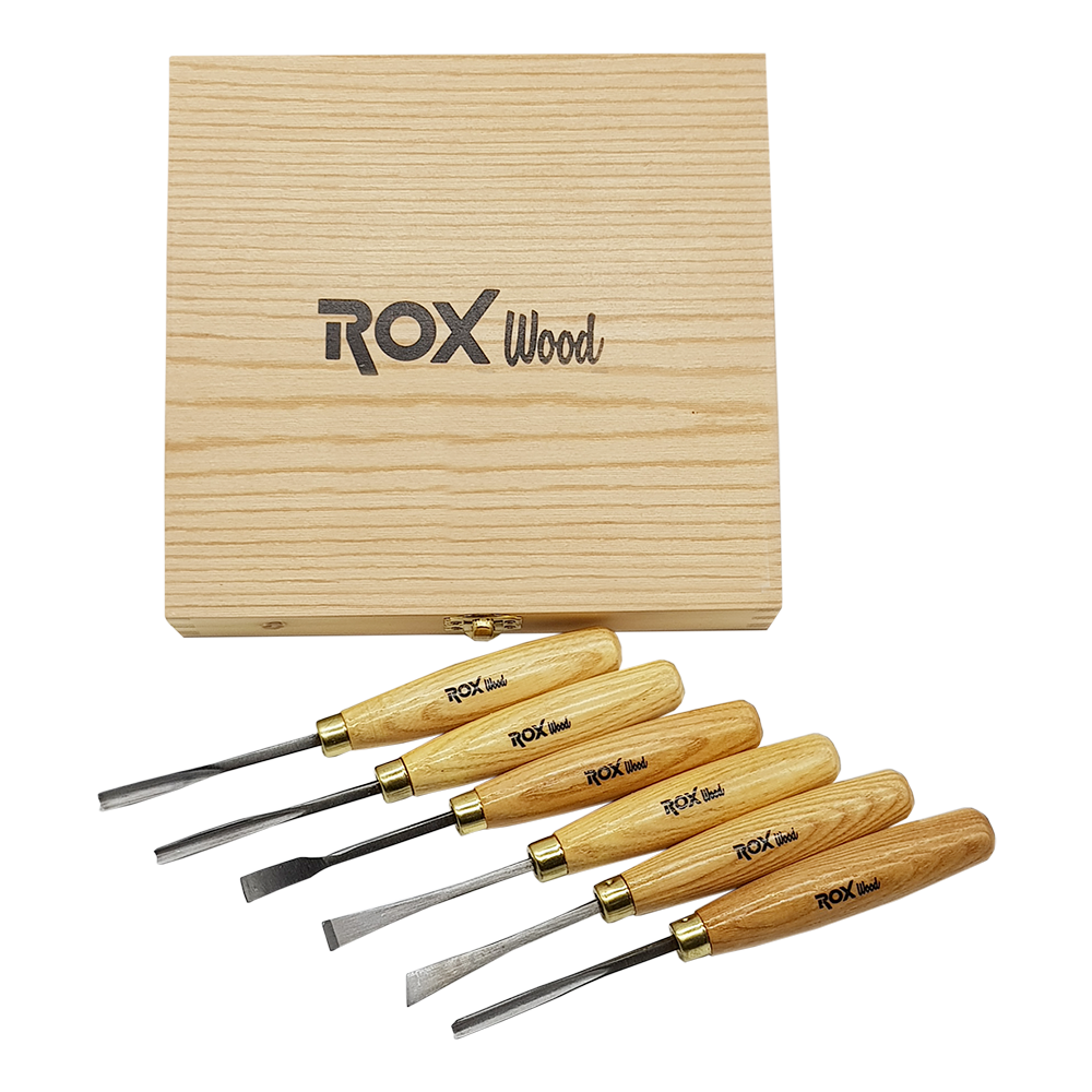 ROX Wood Ahşap Oyma Iskarpela Seti 6 Parça Ahşap Kutulu