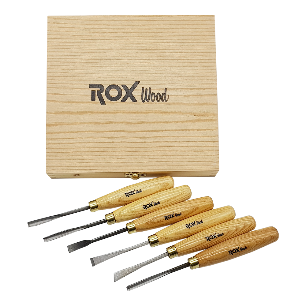 ROX Wood Ahşap Oyma Iskarpela Seti 6 Parça Ahşap Kutulu